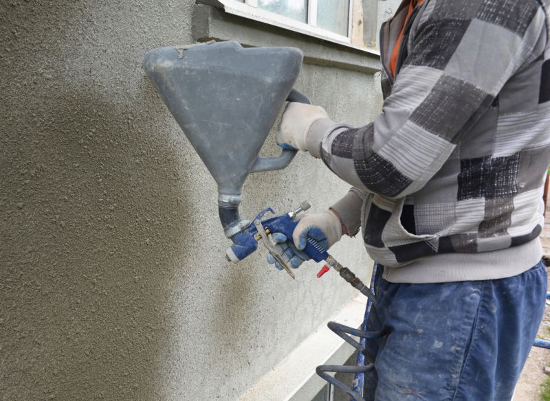 Exterior Wall Stucco Application